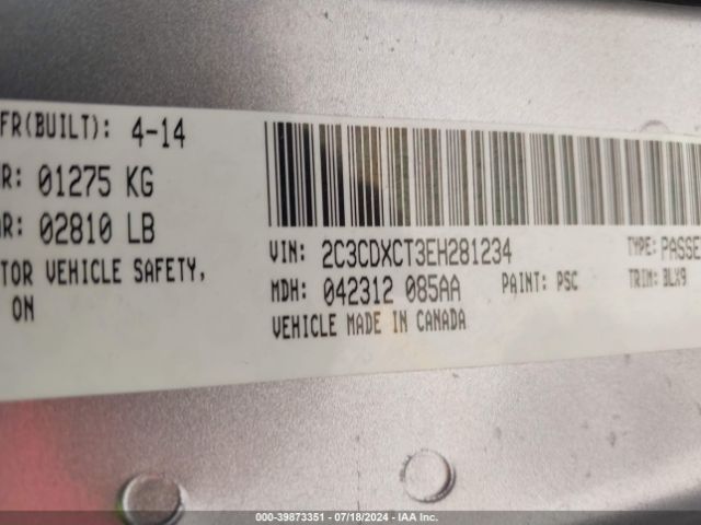 2C3CDXCT3EH281234 Dodge Charger R/t Plus