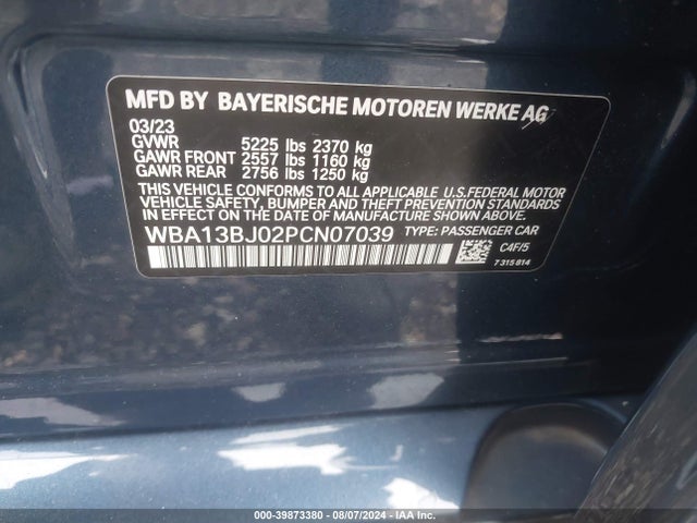 WBA13BJ02PCN07039 BMW 530 I Xdrive