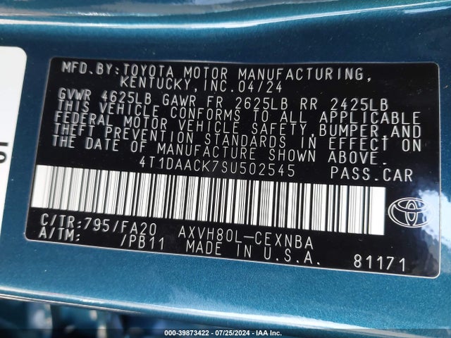 Toyota CAMRY LE 2025 4T1DAACK7SU502545 Image 9