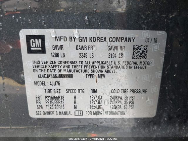 KL4CJASB6JB699908 Buick Encore Preferred