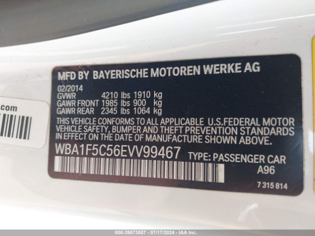 WBA1F5C56EVV99467 BMW 228I