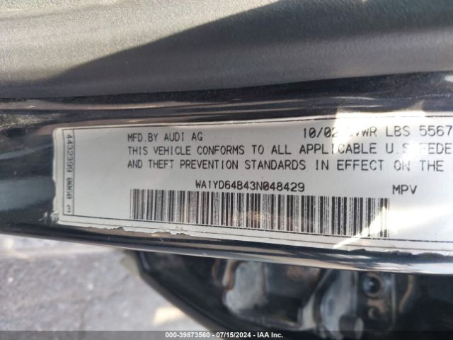 2003 AUDI ALLROAD WA1YD64B43N048429 Photo 8