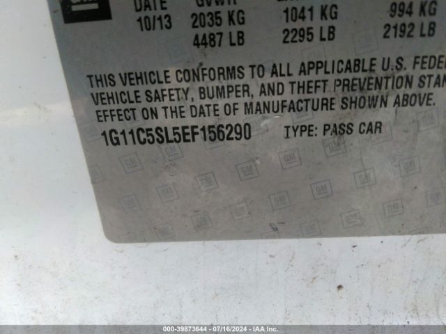 1G11C5SL5EF156290 Chevrolet MALIBU 1LT