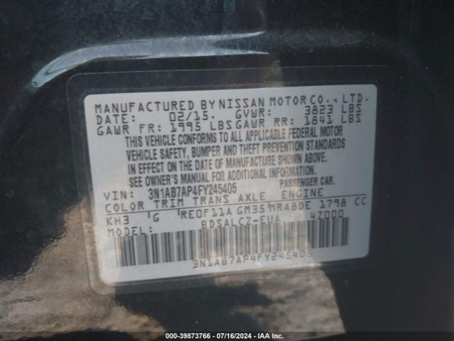 3N1AB7AP4FY245405 Nissan SENTRA S