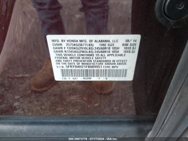5FRYD4H21FB009951 Acura MDX