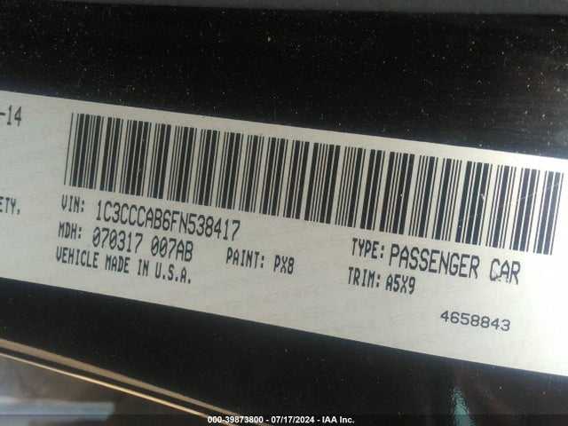 Chrysler 200 Limited 2015 1C3CCCAB6FN538417 Image 9