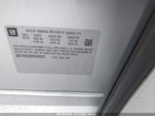 2G61N5S38F9238237 Cadillac XTS LUXURY