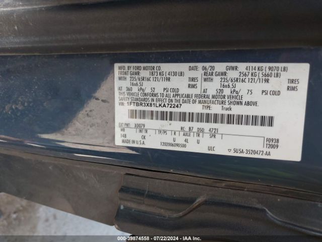 1FTBR3X81LKA72247 Ford Transit-250 Cargo Van