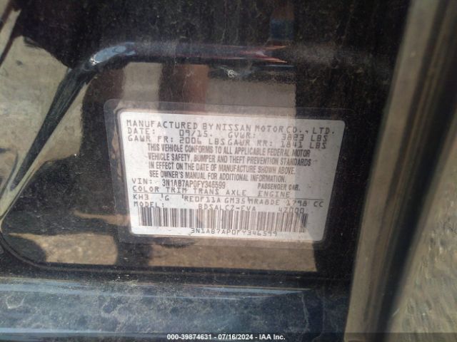3N1AB7AP0FY346599 Nissan SENTRA S