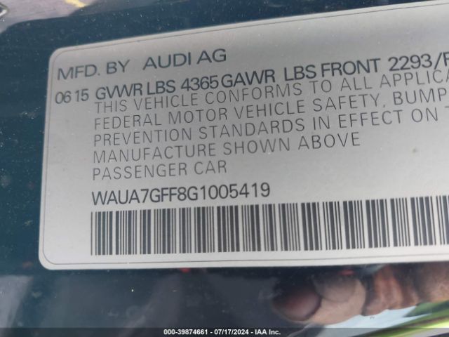 WAUA7GFF8G1005419 Audi A3 1.8t Premium