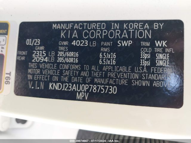 KNDJ23AU0P7875730 KIA SOUL LX