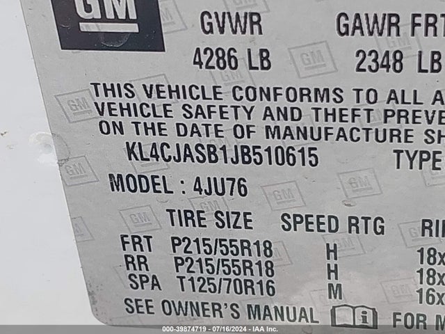 Buick Encore Preferred 2018 KL4CJASB1JB510615 Image 9