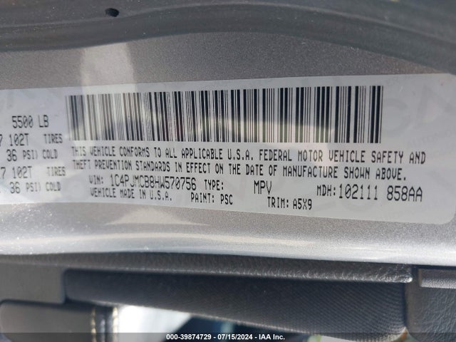 1C4PJMCB8HW570756 Jeep Cherokee Latitude 4x4