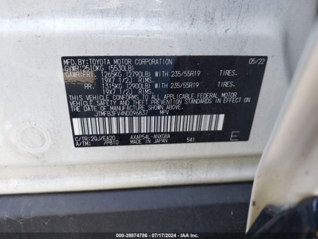 JTMFB3FV4ND096837 Toyota Rav4 Prime Xse