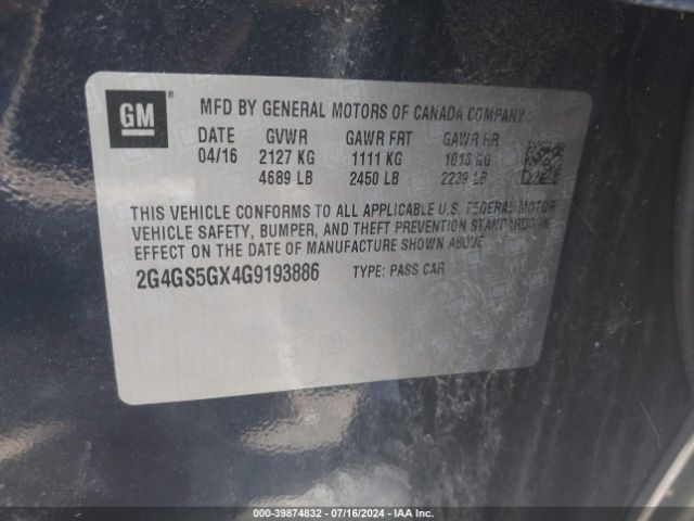 2G4GS5GX4G9193886 Buick Regal Turbo Premium Ii
