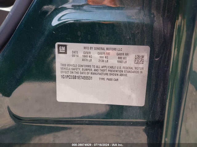Chevrolet Cruze 1lt Auto 2014 1G1PC5SB1E7455531 Image 9
