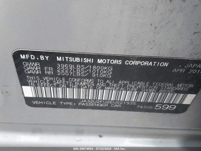 JA32U2FU2EU021935 Mitsubishi LANCER ES