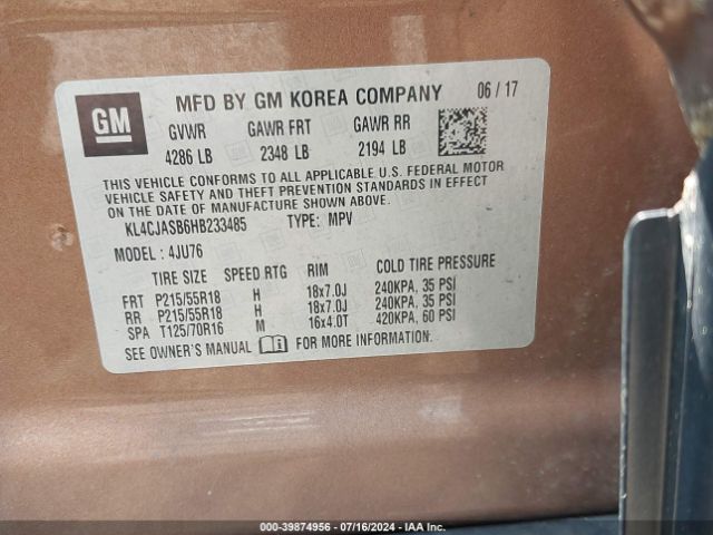 KL4CJASB6HB233485 Buick Encore Preferred