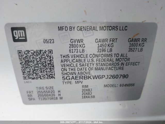 5GAERBKW6PJ260790 Buick Enclave Essence Fwd