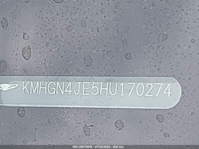 KMHGN4JE5HU170274 Genesis G80 3.8