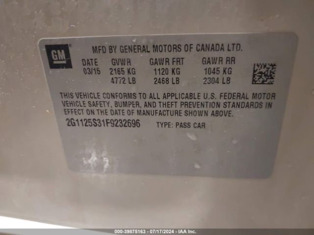 2G1125S31F9232696 Chevrolet Impala 2lt