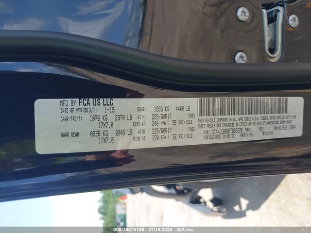3C4NJCBB0KT692978 Jeep Compass Latitude Fwd