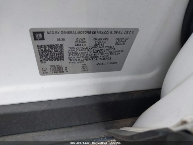 3GKALPEV1LL318701 GMC Terrain Fwd Slt
