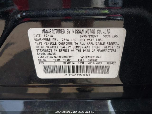 JN1BV7AR3FM399328 Infiniti Q50