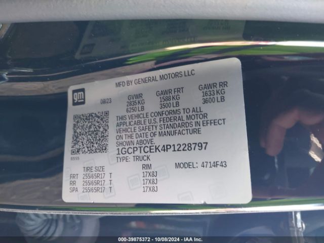 1GCPTCEK4P1228797 Chevrolet Colorado 4wd  Short Box Lt