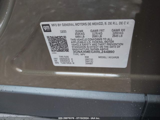 3GNAXMEGXRL244890 Chevrolet Equinox Fwd Rs