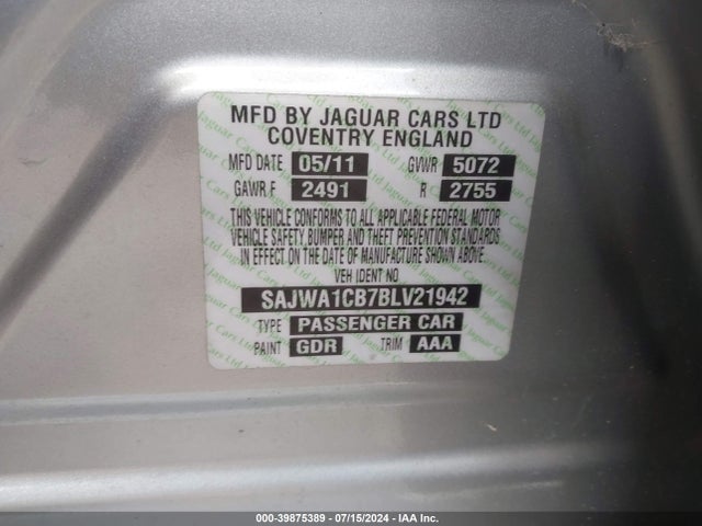 2011 JAGUAR XJ SAJWA1CB7BLV21942 Photo 8