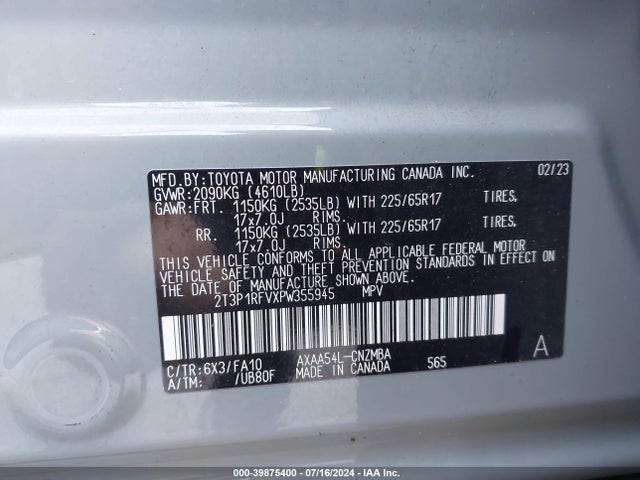 Toyota Rav4 Xle 2023 2T3P1RFVXPW355945 Image 9