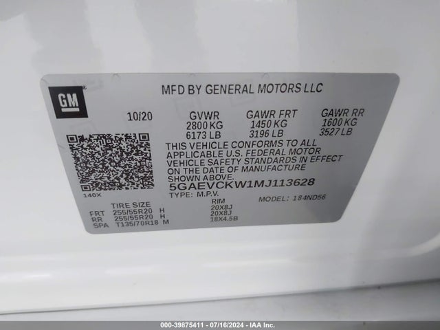 Buick Enclave Awd Avenir 2021 5GAEVCKW1MJ113628 Image 9