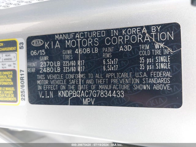 KIA Sportage Lx 2016 KNDPBCAC7G7834433 Image 9