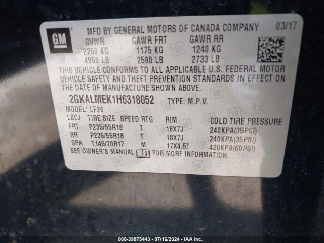 2GKALMEK1H6318052 GMC Terrain Sle-1