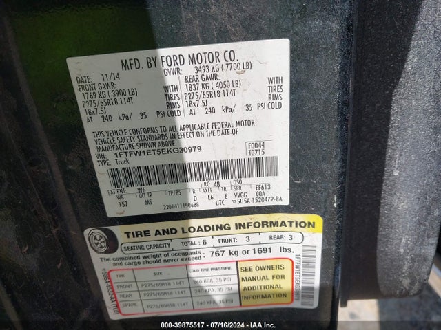 Ford F-150 Xlt 2014 1FTFW1ET5EKG30979 Image 9