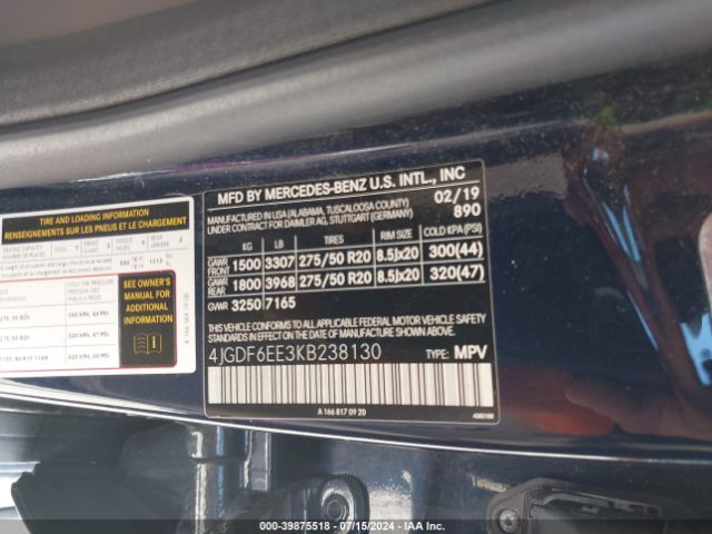 4JGDF6EE3KB238130 Mercedes-Benz Gls 450 4matic