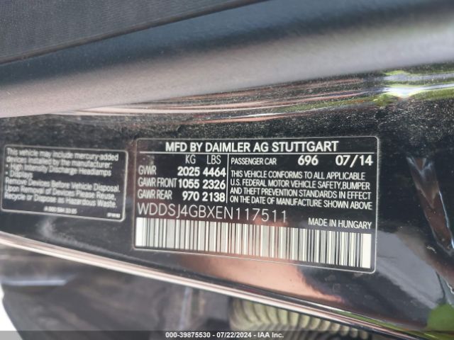WDDSJ4GBXEN117511 Mercedes-Benz CLA 250 4MATIC