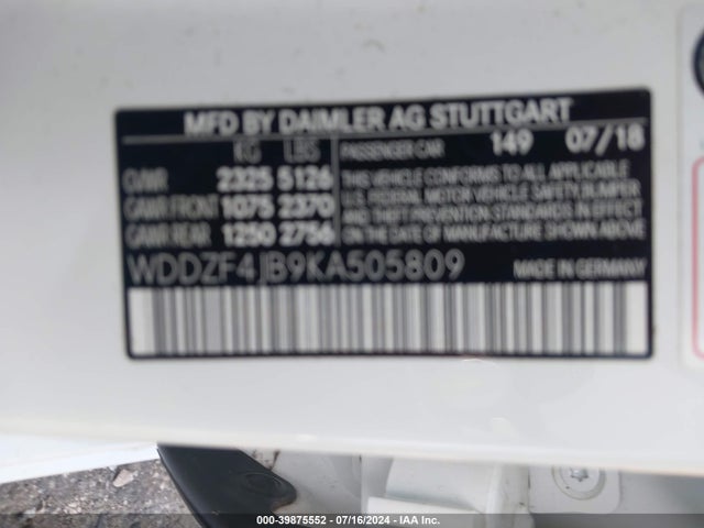 Mercedes-Benz E 300 2019 WDDZF4JB9KA505809 Image 9