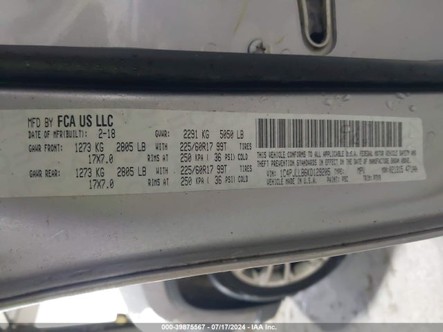 1C4PJLLB6KD129205 Jeep Cherokee Latitude Plus Fwd