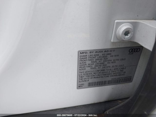 WA1LHAF76HD047094 Audi Q7 2.0t Premium
