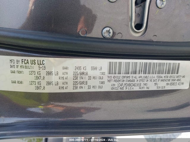 Jeep Cherokee Limited 4x4 2019 1C4PJMDX8KD461016 Image 9