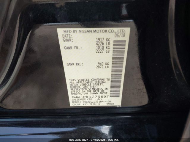 1N4AL3AP0JC275897 Nissan Altima 2.5 S