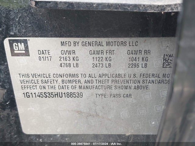 1G1145S35HU188539 Chevrolet IMPALA 2LZ