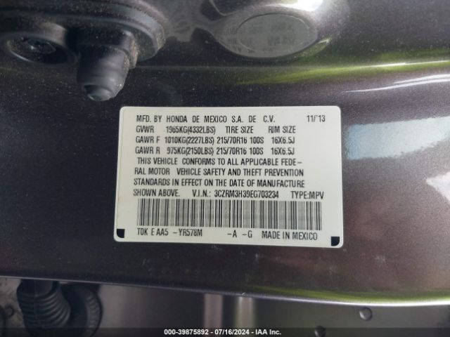 3CZRM3H39EG703234 Honda CR-V LX