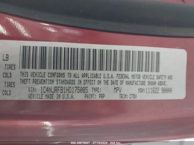 1C4NJRFB1HD175085 Jeep Patriot Latitude 4x4