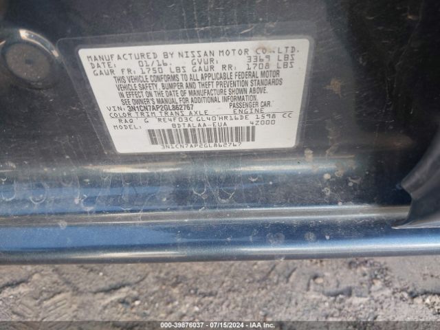 3N1CN7AP2GL862767 Nissan Versa 1.6 S