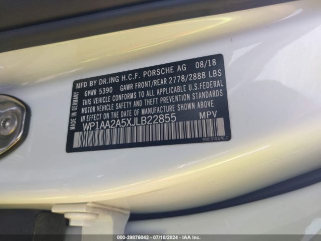 WP1AA2A5XJLB22855 Porsche Macan Sport Edition