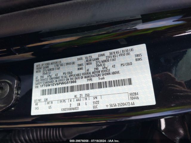 2023 FORD F-150 LIGHTNING 1FT6W1EV6PWG51966 Photo 8