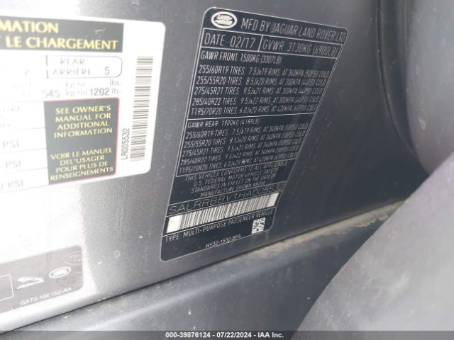 SALRRBBV1HA005532 Land Rover Discovery Hse
